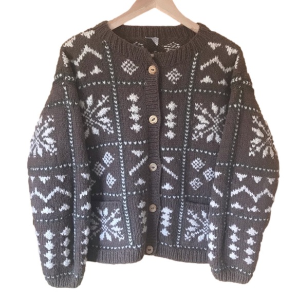 Vintage Sweaters - Vintage Las Americas Nordic wool cardigan size L